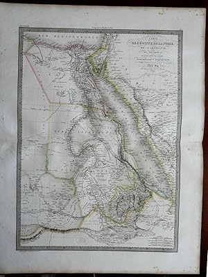 Africa w/ huge Mts. of Moon Hejaz Arabia Mecca Medina 1829 Lapie large folio map