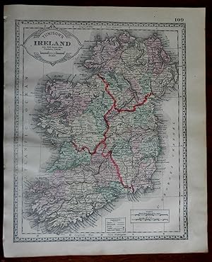 Island of Ireland Ulster Munster Leinster Connacht 1892 Tunison map