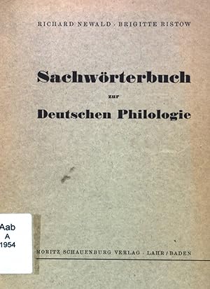 Bild des Verkufers fr Sachwrterbuch zur deutschen Philologie. zum Verkauf von books4less (Versandantiquariat Petra Gros GmbH & Co. KG)
