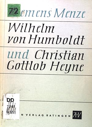 Bild des Verkufers fr Wilhelm von Humboldt und Christian Gottlob Heyne. zum Verkauf von books4less (Versandantiquariat Petra Gros GmbH & Co. KG)