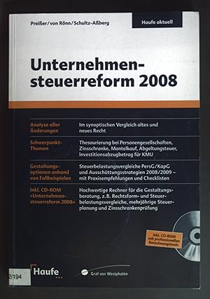 Immagine del venditore per Unternehmensteuerreform 2008. Haufe aktuell. venduto da books4less (Versandantiquariat Petra Gros GmbH & Co. KG)