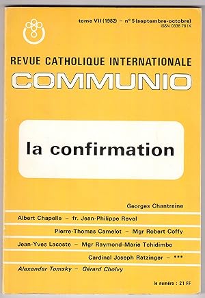 Immagine del venditore per Communio Tome VII (1982), n5 (septembre-octobre) - La confirmation venduto da LibrairieLaLettre2