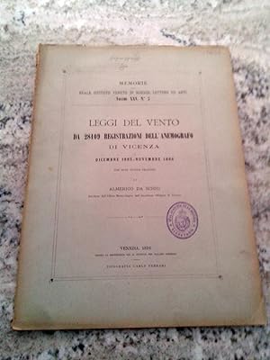 Leggi del vento da 28.109 registrazioni dell'anemografo di Vicenza. Dicembre 1885-Novembre 1886. ...