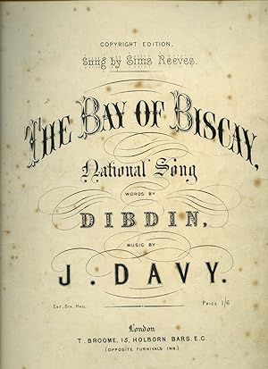 Immagine del venditore per The Bay of Biscay | National Song [Vintage Piano Solo Sheet Music] (Music Publisher's Reference Number 116) venduto da Little Stour Books PBFA Member