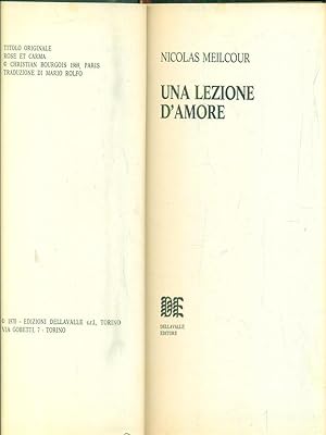 Bild des Verkufers fr Una lezione d'amore zum Verkauf von Librodifaccia