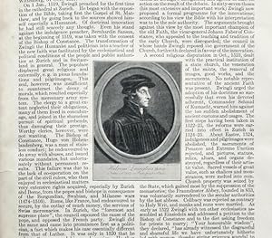 Bild des Verkufers fr [Lexikonartikel] : Zwingli, Ulrich (Huldreich). zum Verkauf von Franz Khne Antiquariat und Kunsthandel