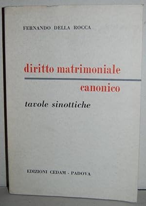Immagine del venditore per DIRITTO MATRIMONIALE CANONICO. Tavole sinottiche venduto da Fbula Libros (Librera Jimnez-Bravo)