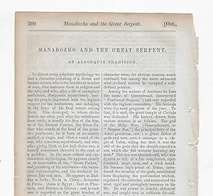 Bild des Verkufers fr Manabozho And The Great Serpent: An Algonquin Tradition zum Verkauf von Legacy Books II