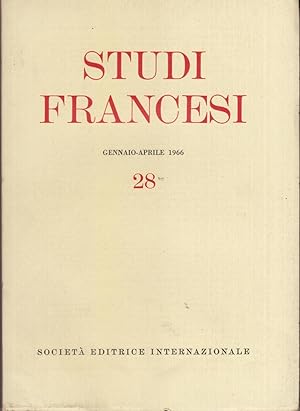 STUDI FRANCESI 28. Gennaio-Aprile 1966.