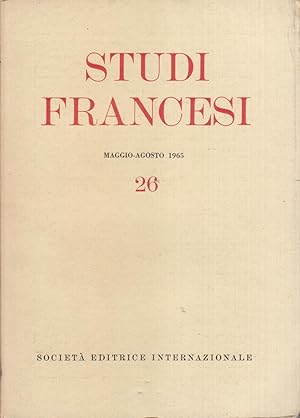 STUDI FRANCESI 26. Maggio-Agosto 1965.