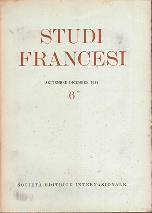 STUDI FRANCESI 6. Settembre-Dicembre 1958.