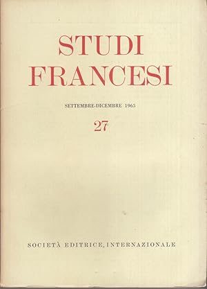 STUDI FRANCESI 27. Settembre-Dicembre 1965.