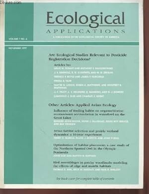 Immagine del venditore per Ecology Volume 7 n4 November 1997. Are Ecological studies relevant to pesticide registration decisions ?. Sommaire : Remant trees and canopy lichen communities in western Oregon : retrospective apporach by Bruce Mcune - etc. venduto da Le-Livre