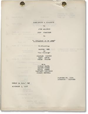 A Stranger in My Arms (Original post-production script for the 1959 film)