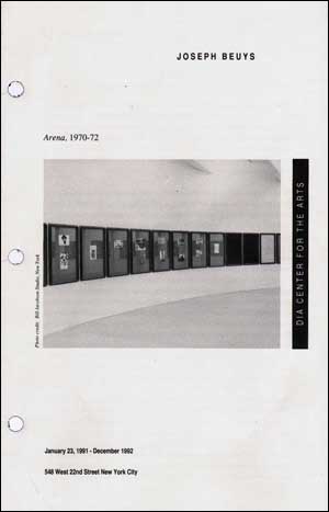 Immagine del venditore per Joseph Beuys : Arena, 1970 - 72 [January 23, 1991 - December 1992] venduto da Specific Object / David Platzker