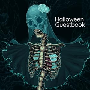 Image du vendeur pour Halloween Guestbook: Gothic Wedding Guest Book For Bride And Groom - Black Themed Notebook for Adults - 8.5 " x 8.5 " Inches, 100 Pages Wit (Paperback or Softback) mis en vente par BargainBookStores