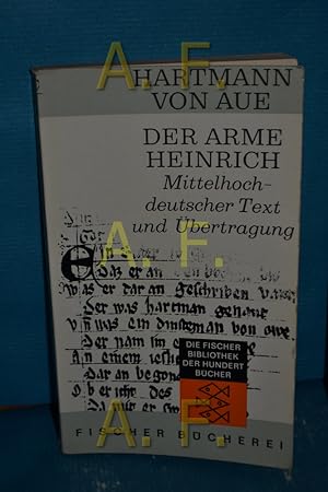 Bild des Verkufers fr Der arme Heinrich : mittelhochdeutscher Text und bertragung zum Verkauf von Antiquarische Fundgrube e.U.