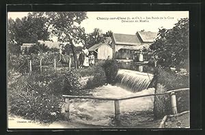 Carte postale Chouzy-sur-Cisse, Les Bords de la Cisse, Déversoir du Moulin