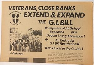 Seller image for Veterans, close ranks. Extend and expand the GI Bill for sale by Bolerium Books Inc.