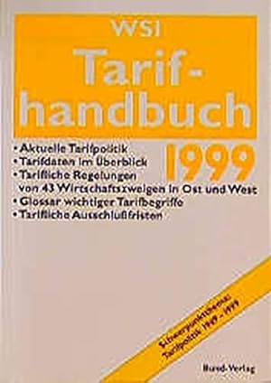 Image du vendeur pour WSI- Tarifhandbuch 1999 mis en vente par NEPO UG
