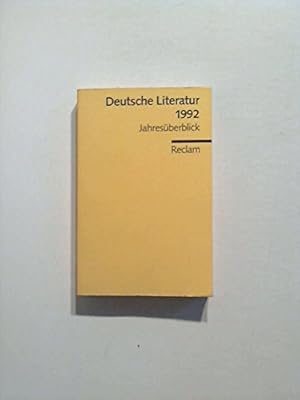 Image du vendeur pour Deutsche Literatur 1992 mis en vente par Gabis Bcherlager