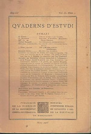 Quaderns d'Estudiu, any III, volum II, nº 2.