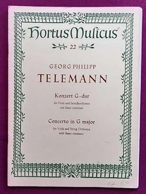 Georg Philipp Telemann Konzert G-Dur fur Viola mit Streichorchester mit Basso continuo (Concerto ...