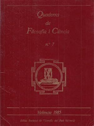 Seller image for QUADERNS DE FILOSOFIA I CINCIA N7 for sale by Librera Vobiscum