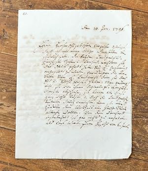 Eigenhändiger Brief mit Unterschrift an Heinrich Carl Alexander Hänlein.