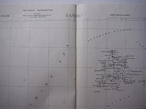 Army Map Service Contour Map of Sasebo, Central Japan (1944)