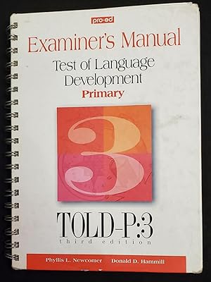 Seller image for Examiner's Manual: Test of Language Development - Primary for sale by Crossroads Books
