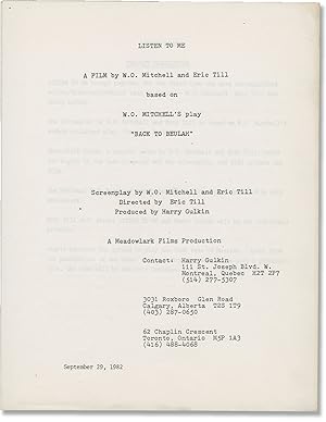 Immagine del venditore per Listen to Me [Back to Beulah] (Original screenplay for an unproduced film) venduto da Royal Books, Inc., ABAA