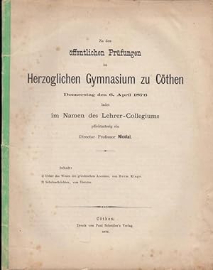 Ueber das Wesen des griechischen Accentes. (Zu den öffentlichen Prüfungen im Herzoglichen Gymnasi...