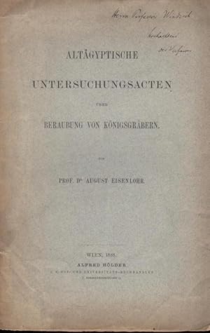 Altägyptische Untersuchungsacten über Beraubung von Königsgräbern. (Separat-Abdruck aus den ' Ver...