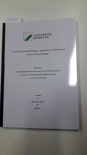 Imagen del vendedor de Process Improvement Planning - Approaches to Well-founded Process Decision-Making a la venta por Versand-Antiquariat Konrad von Agris e.K.