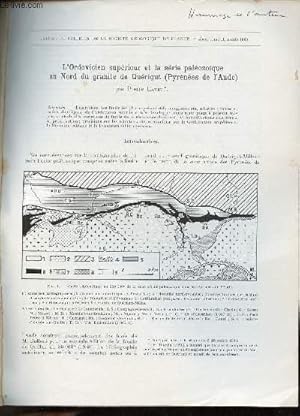 Seller image for L'Ordovicien suprieur et la srie palozoque au Nord du granite de Qurigut (Pyrnes de l'Aude) - Extrait du bulletin de la socit gologique de France 7e srie tome 11 anne 1960. for sale by Le-Livre