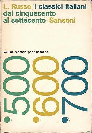 I CLASSICI ITALIANI DAL CINQUECENTO AL SETTECENTO VOLUME II