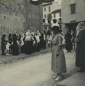Italy Bellagio Procession Religion Old Possemiers Stereoview Photo 1920 #3