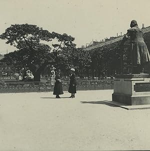 France Paris Palais Royal gardens Old Possemiers Stereoview Photo 1920