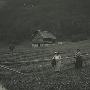 Switzerland Melchtal Fields Old Possemiers Stereoview Photo 1920