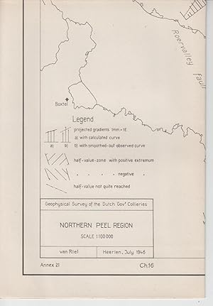 Seller image for Une carte dpliante. A folding map. Een opvouwbare kaart. Geophysical survey of the dutch gov.t collieries. SOUTHERN PEEL REGION. (van RIEL) - Heerlen, July 1946. Ch.16 - Annex 21. for sale by CANO