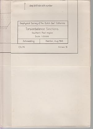 Seller image for Une carte dpliante. A folding map. Een opvouwbare kaart. Geophysical survey of the dutch gov.t collieries. TORSIONBALANCE SECTIONS, SOUTHERN PEEL REGION. (SCHMELDDING) - Heerlen, Aug 1946. Ch.14 - Annex 18. for sale by CANO