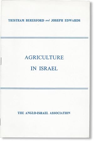 Bild des Verkufers fr Lecture on [.] Agriculture in Israel in the Grand Committee Room, House of Commons. [Issued as Anglo-Israel Association Pamphlet no. 11] the zum Verkauf von Lorne Bair Rare Books, ABAA