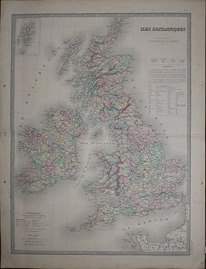 Bild des Verkufers fr Carte des les Britanniques. Aus: "Atlas Usuel". zum Verkauf von Antiquariat  Braun