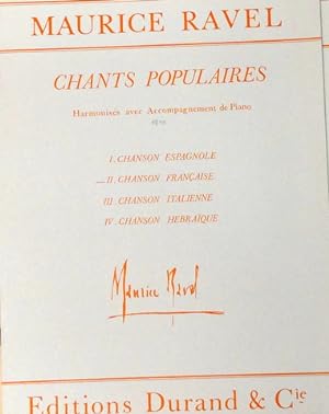 Bild des Verkufers fr Chants populaires avec acct. de piano. I. Chanson franaise zum Verkauf von Paul van Kuik Antiquarian Music