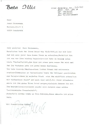 Bild des Verkufers fr Ms. Brief mit eigenh. Unterschrift. zum Verkauf von Kotte Autographs GmbH