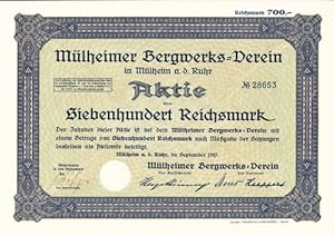 Aktie über Siebenhundert Reichsmark.