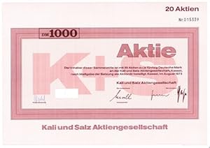 Image du vendeur pour Aktie ber DM 1000. mis en vente par Steeler Antiquariat