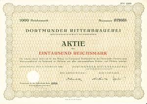 Aktie über Eintausend Reichsmark.