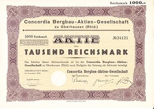 Aktie über Eintausend Reichsmark.